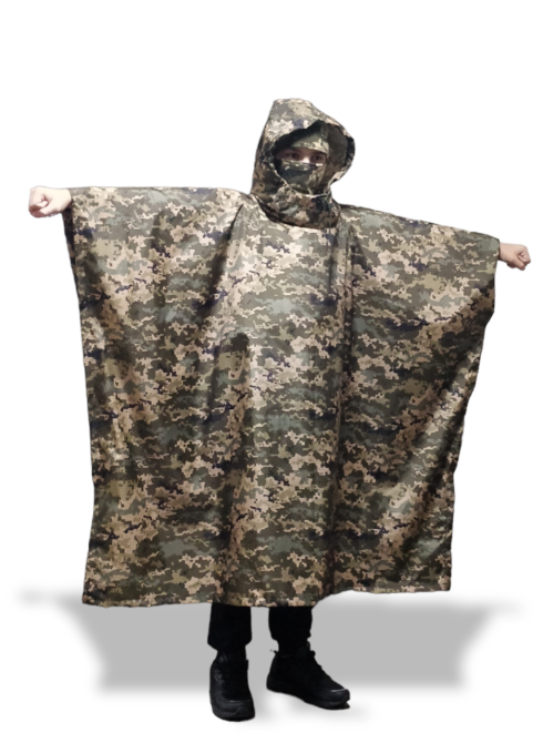 Пончо піксель дощовик тент водонепроникний проклеєний тактичний камуфляжний накидка Одеса - фото 4