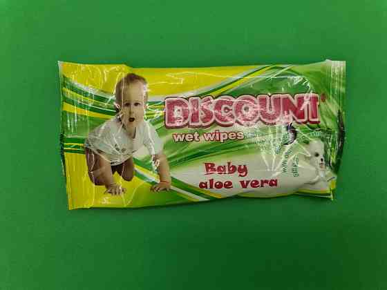 Волога серветка 15 шт "Discount" Алое (1 пачка) Харків