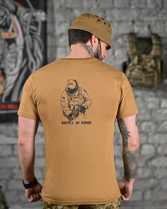 Хлопкова мілітарі футболка тактика кайот ДЛ6350 Одеса - фото 8