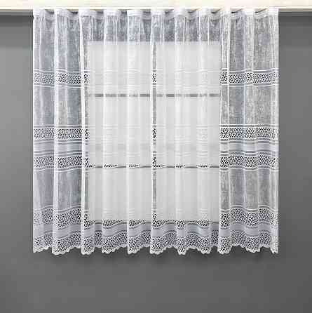 Короткий тюль VR-Textil 1952т Жаккард Белый 300х145 см (42-0897) Киев