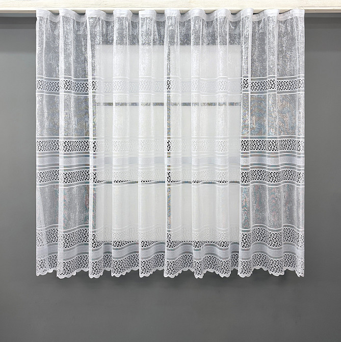 Короткий тюль VR-Textil 1952т Жаккард Белый 300х145 см (42-0897) Киев - изображение 1
