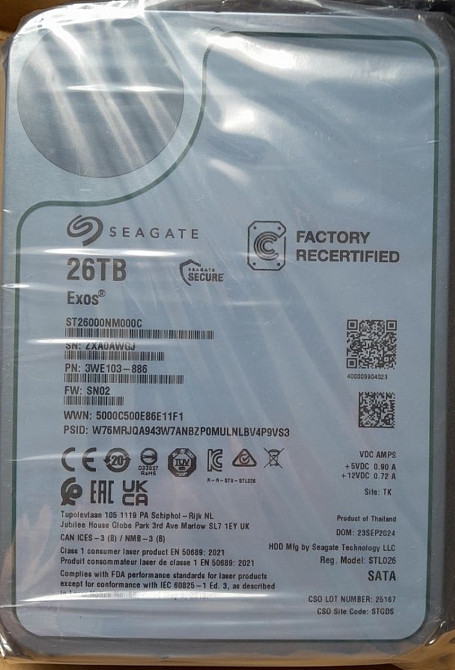 Внутрішній жорсткий диск Seagate Exos  26 ТБ  512mb 7200 RPM. Київ - фото 4