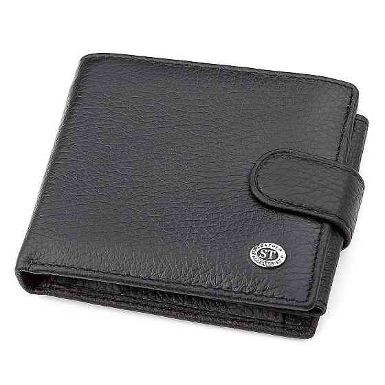 Чоловічий гаманець ST Leather 18334 (ST102) натуральна шкіра Чорний Київ