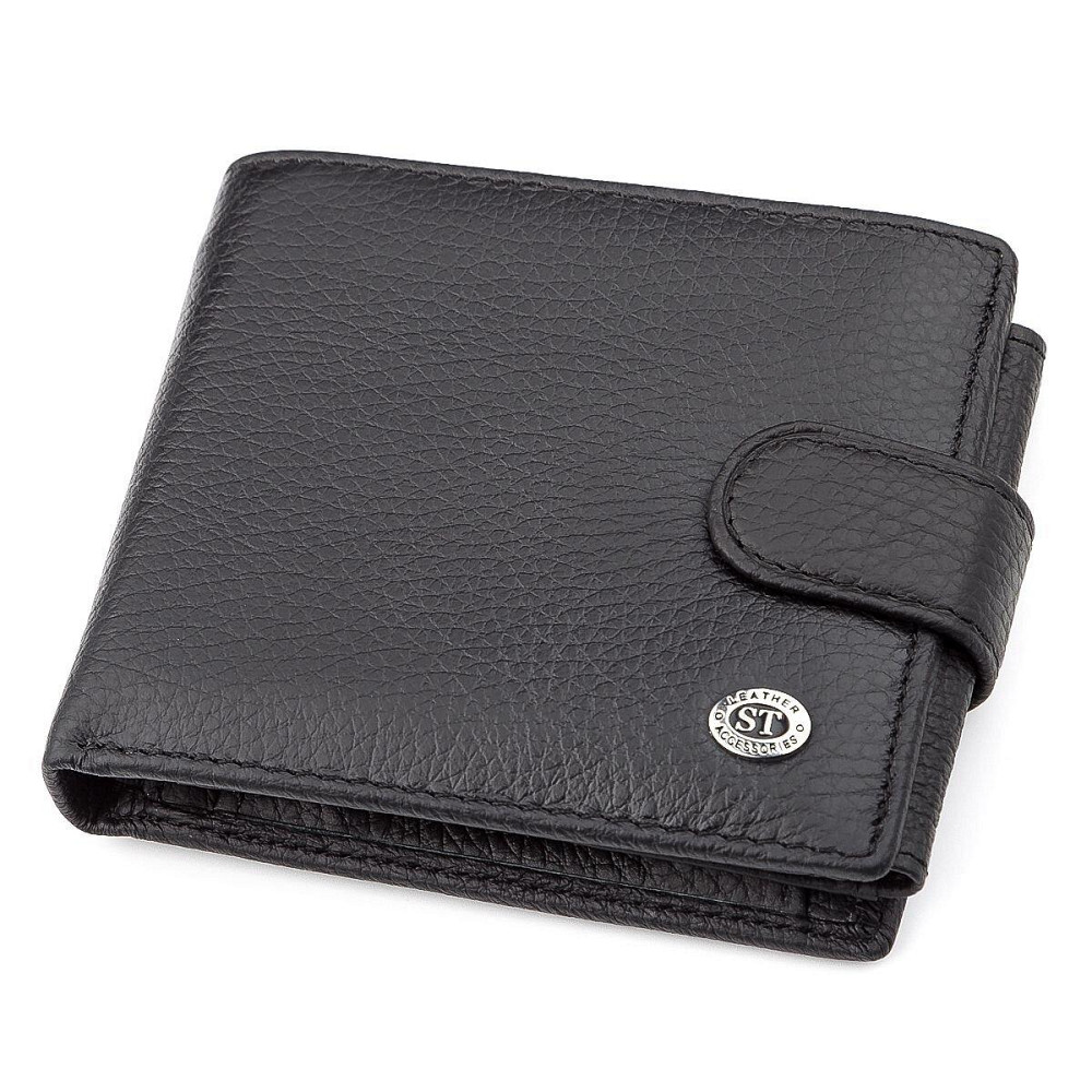 Чоловічий гаманець ST Leather 18334 (ST102) натуральна шкіра Чорний Київ - фото 5