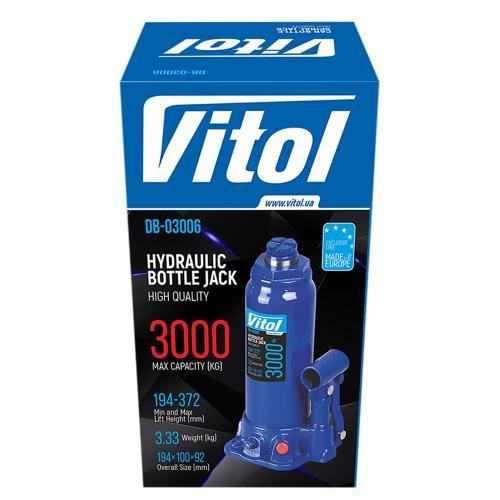 Гидравлический телескопический домкрат 3т в коробке, высота 194-372 мм, вес 3.33 кг (DB-03006/T90304) Харьков - изображение 5