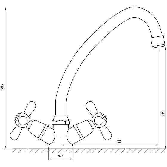 Змішувач для кухні Globus Lux GB-SHARM-0104-00-WH без шлангів Луцьк