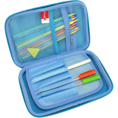 Пенал Cool For School с тиснением 1 отделение Голубой (QT-3992-Blue) Винница - изображение 2