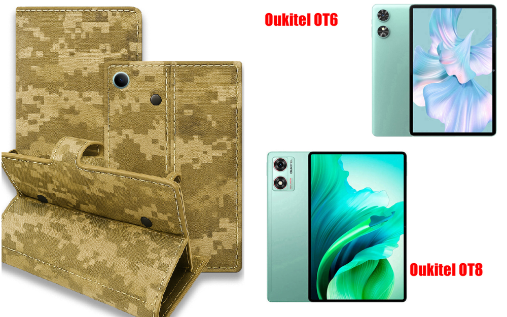 Книжка-трансформер для планшета Oukitel Ot5, Oukitel Ot5S, колір Black Pixel Київ - фото 1