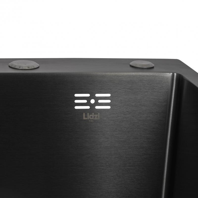 Мойка для кухни с нержавеющей стали интегрированная Lidz Handmade H6350BL Brushed Black PVD (3/1 мм) черная Киев - изображение 4