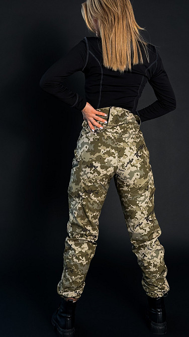 Жіночі тактичні штани Softshell на флісі (Піксель ЗСУ, Олива, Чорний) Киев - изображение 9