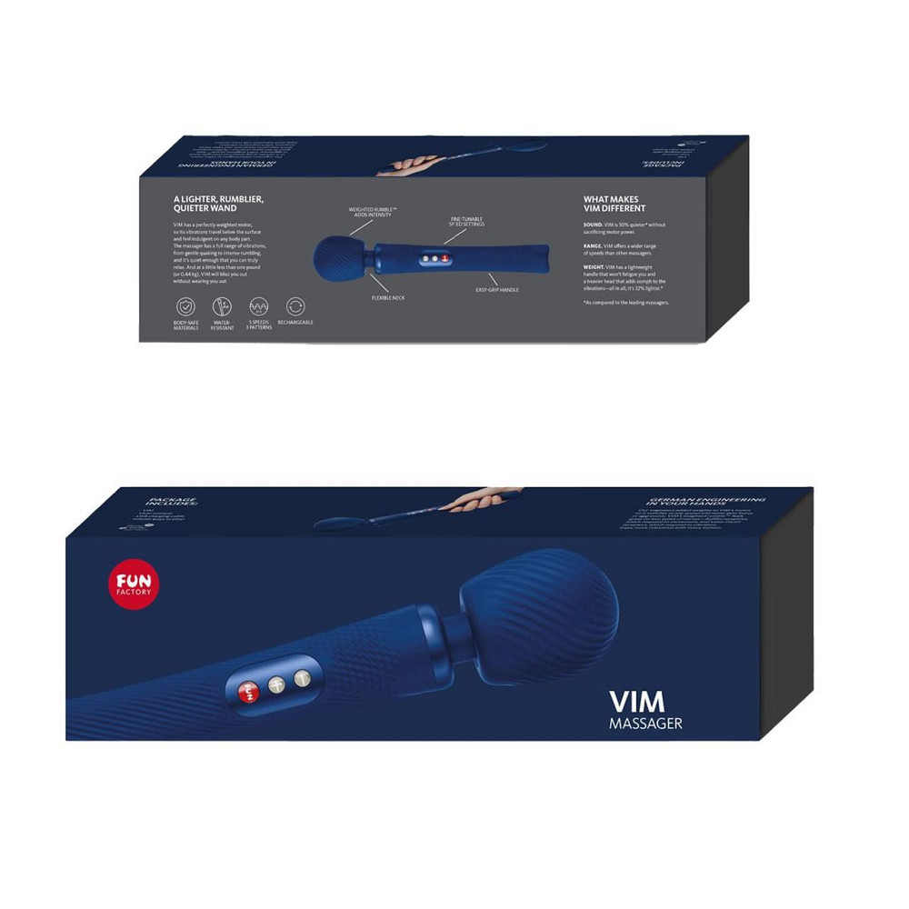 Вибромассажер Fun Factory VIM Vibrating Wand midnight blue, супермощный и легкий, до 6 часов работы Sex Aura Киев - изображение 9