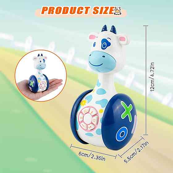 Іграшка музична інтерактивна Auptiouet мод.1 синя навчальна корова з музикою підсвічуванням розвивальна для дітей 1-4 роки Київ