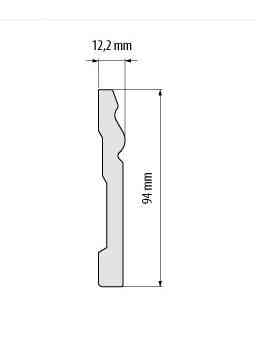 Плинтус под покраску из дюрополимера Элегант LPC - 08 (2м.п.) 94х12.2мм Днепр