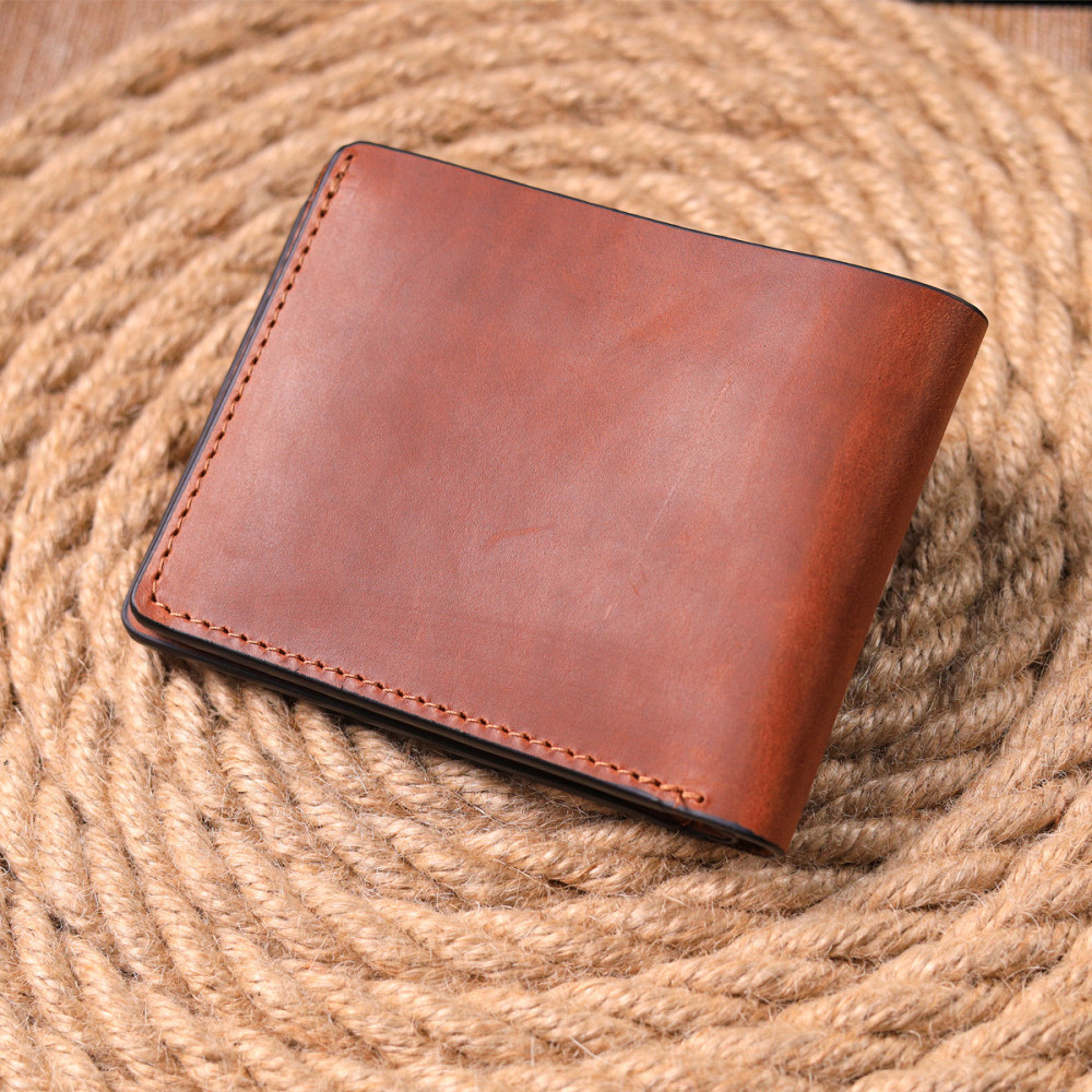 Вместительный мужской кожаный кошелек в два сложения Слава ЗСУ GRANDE PELLE 16737 Светло-коричневый Киев - изображение 7