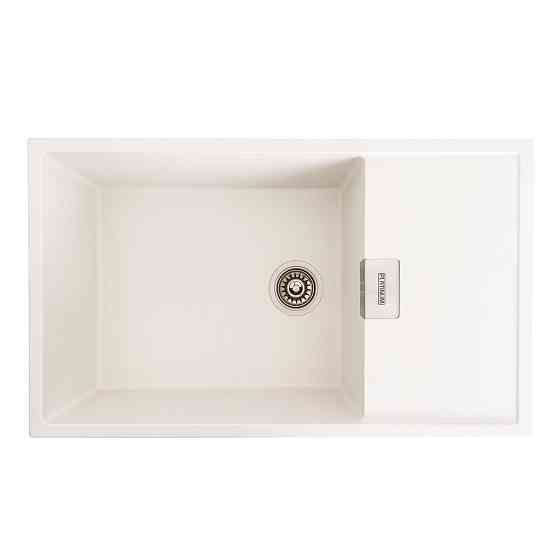 Гранітна мийка для кухні Platinum 8650 DIAMOND матова (білосніжна) Коломыя