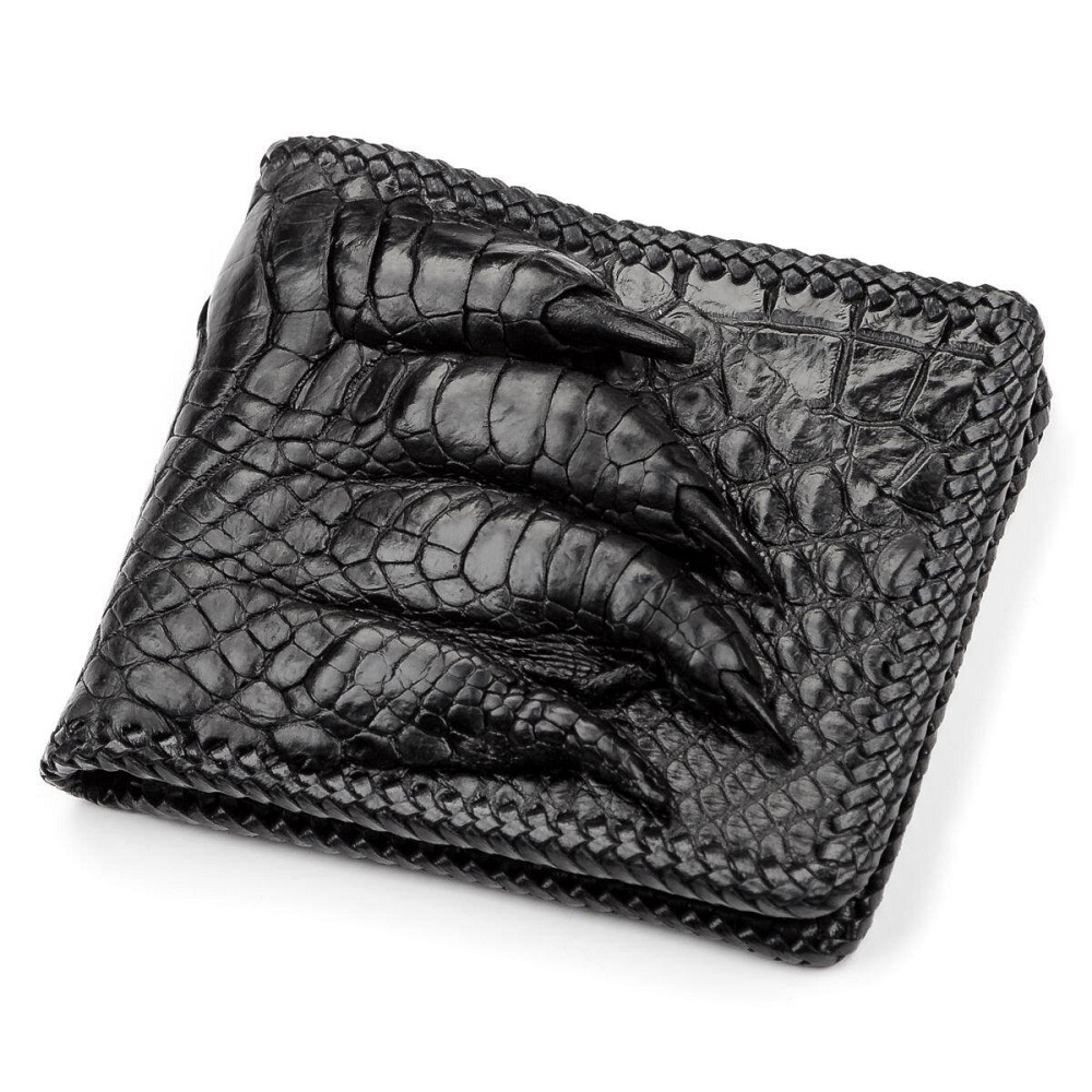 Портмоне CROCODILE LEATHER 18004 з натуральної шкіри крокодила Чорне Київ - фото 10