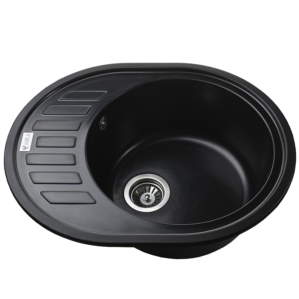 Гранітна мийка Mira ARNICA чорний 620 х 500 мм Тернопіль - фото 3
