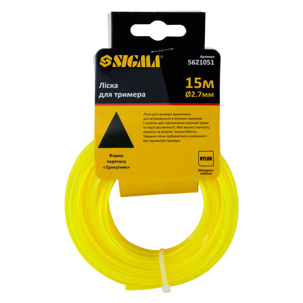 Sigma Леска для триммера треугольник Ø2.7мм 15м SIGMA (5621051) Киев - изображение 2