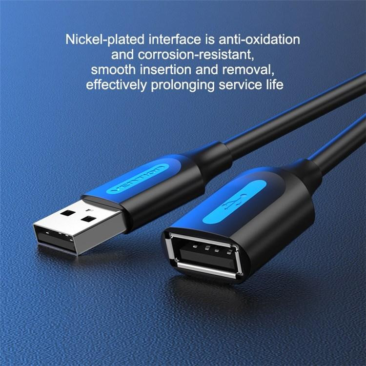 Кабель Vention USB 2.0 A Male to A Female Extension Cable 1.5M black PVC Type (CBIBG) Київ - фото 1
