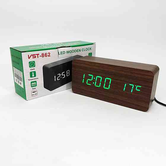 Оригинальные настольные часы VST-862-4, Черные настольные зеркальные часы, Часы DN-348 электронные настольные Киев