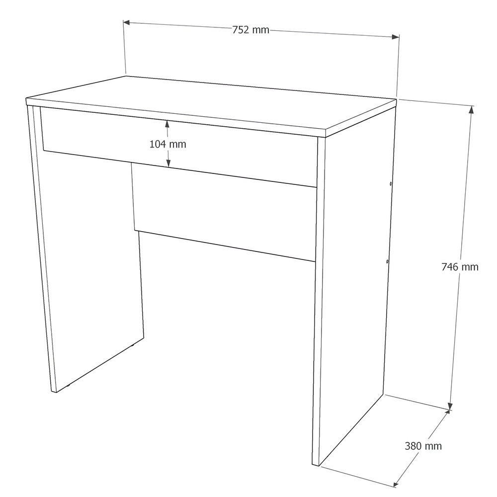 Стол письменный Мини с выдвижным ящиком Эверест Сити-750 75,2х38х74,6 см Дуб cонома/Белый (DTM-071106) Львов - изображение 5