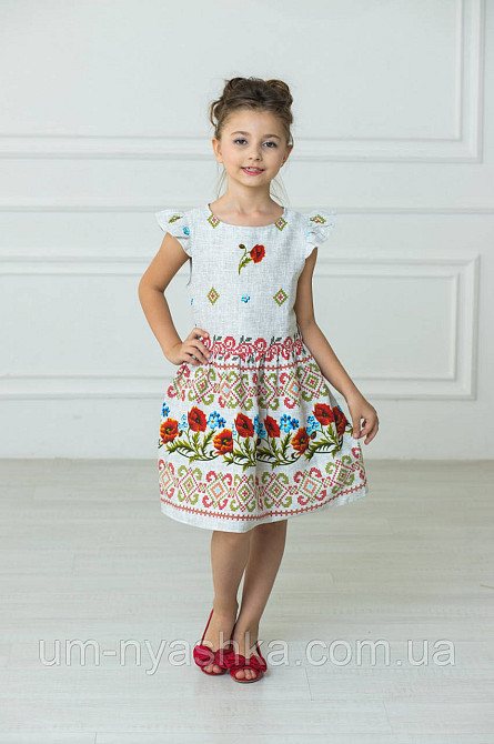 Дитяче українське плаття "Маки на сірому" Кривий Ріг - фото 10