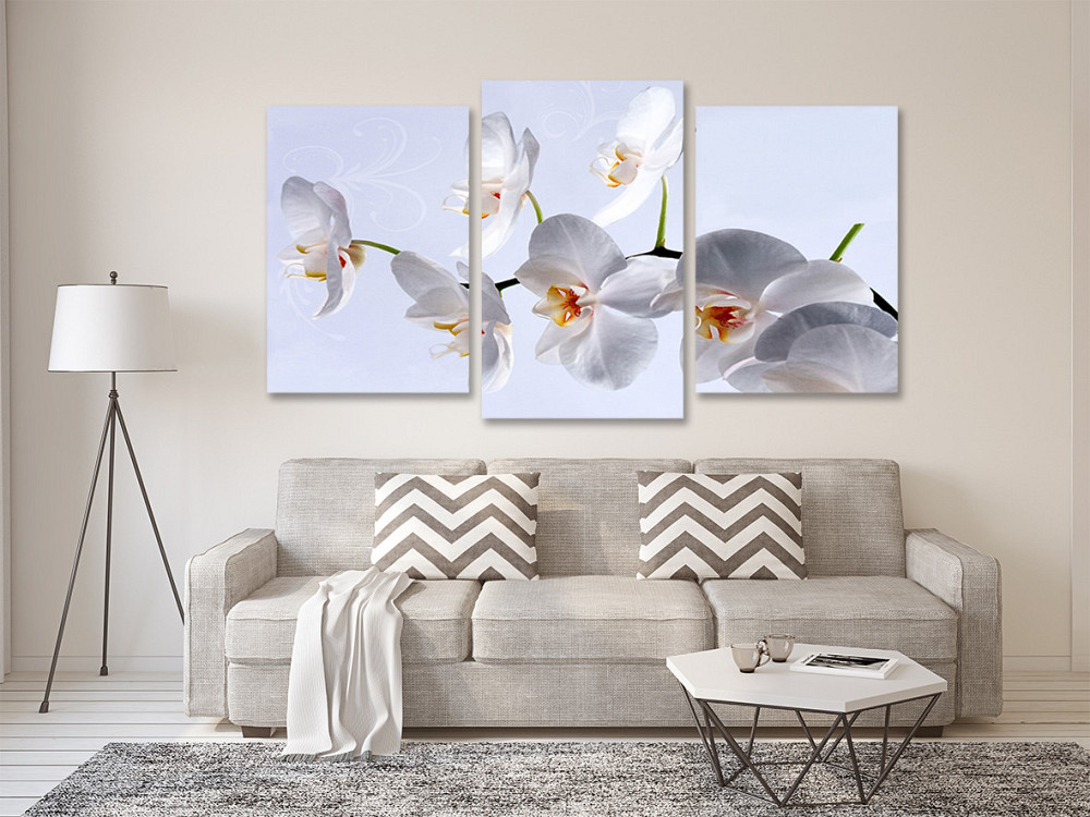 Модульна картина у вітальню/ спальню Біла орхідея  Art-577_3 70x130 см Київ - фото 2