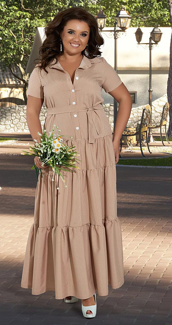 Лёгкое платье в полоску с оборками Киев - изображение 3