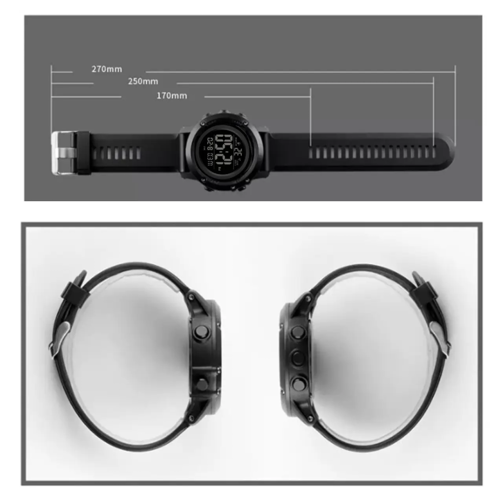 Мужские наручные часы Skmei 1506 Черный с черным Винница - изображение 8