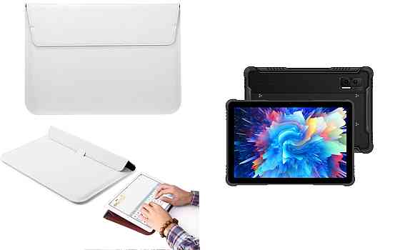Чохол-конверт VitoCase для Doogee R08, з функцією підставки для планшета Чорний Білий Київ