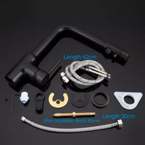 Змішувач для кухні GAPPO G4390-10 із підключенням фільтра питної води, чорний Київ