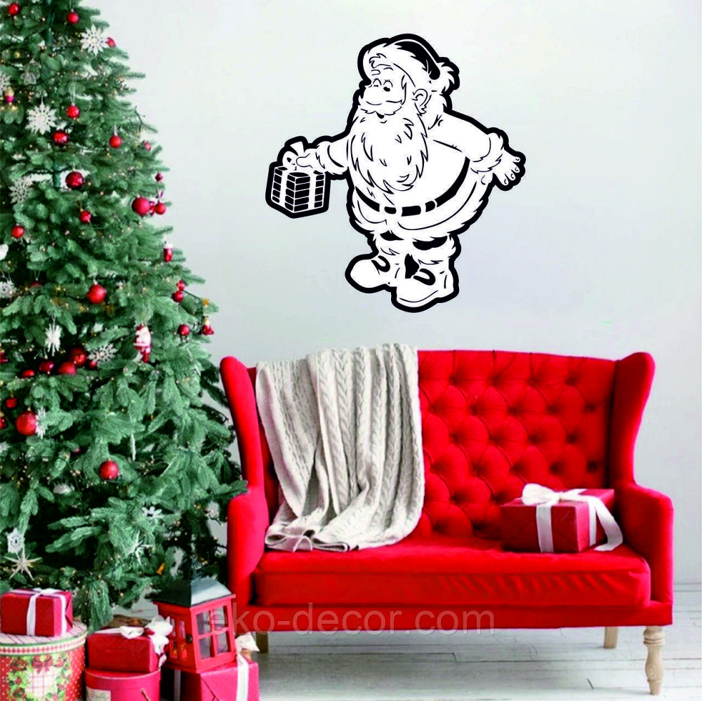 Декоративное настенное Панно «Дед Мороз», Декор на стену 90*83 см Киев - изображение 3