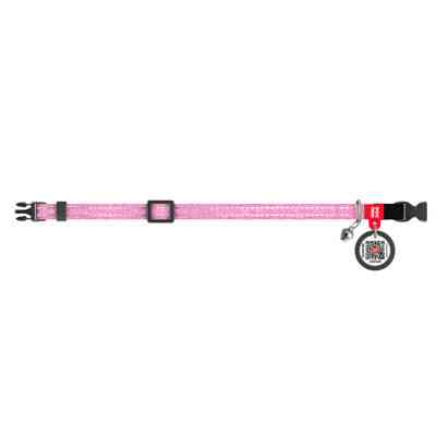 Нашийник для тварин WAUDOG Re-cotton з QR паспортом, пластиковий фастекс XS рожевий (16427) Вінниця
