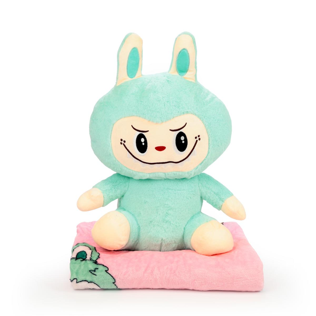 М'яка іграшка-плед,подушка 3 в 1 Лабубу 50 см М'ятна ТМ COLORFUL HOME LAB2M Київ - фото 10