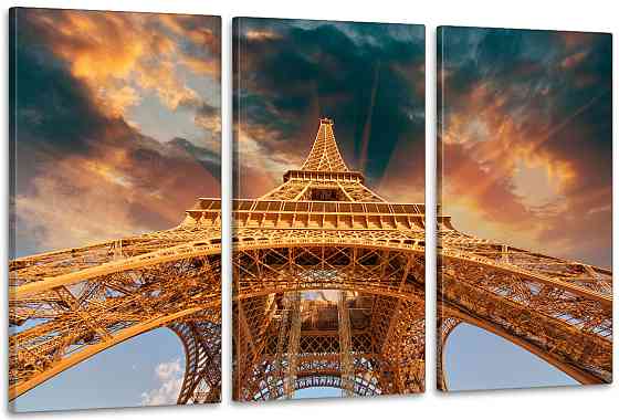 Модульная картина в гостиную / спальню  Ейфелева вежа    ART-291_3A 70х130 см Киев