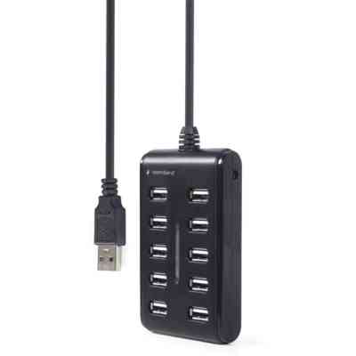 Концентратор Gembird USB 2.0 10 ports black (UHB-U2P10P-01) Винница