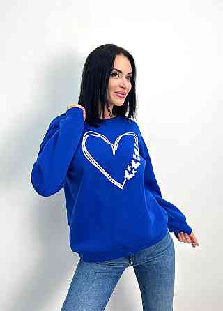 Утеплений світшот з принтом "Heart" оптом | Норма і батал Електрик, 42-44 Київ