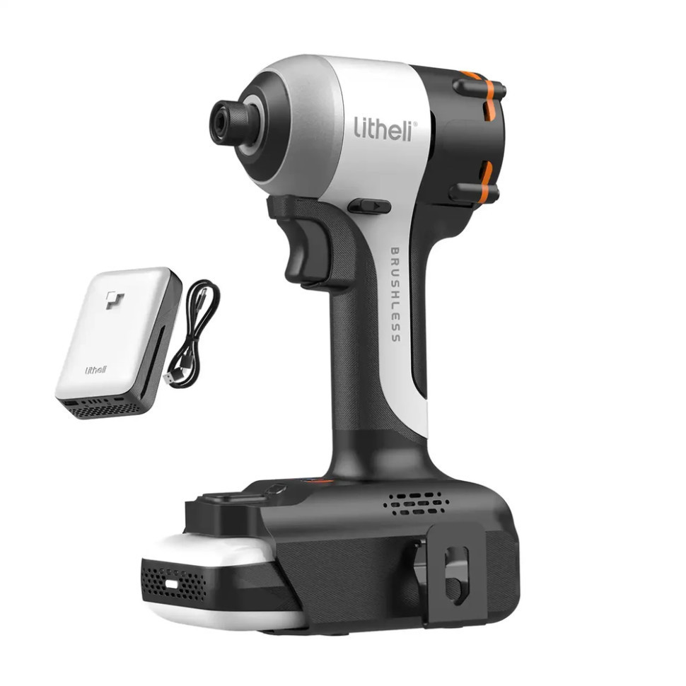 Акумуляторний ударний гвинтоверт Litheli безщітковий, живлення від павербанку (УМБ Litheli Power Bank 20000 mAh, 45 W, 2А в Київ - фото 1