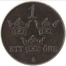 Монета 1 эре Швеция 1944-50 сталь Полтава - изображение 1