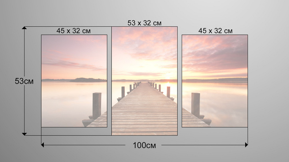 Модульна картина Природа Міст (53х100см) Art-200_3 Київ - фото 3