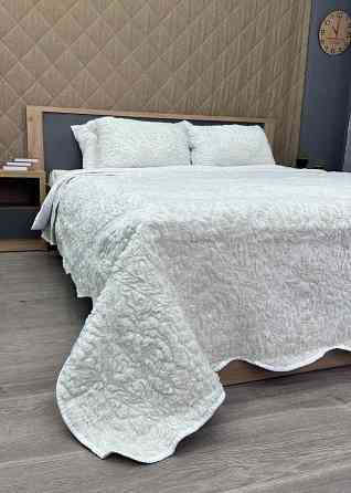 Покривало двостороннє з хутром 210x230 (+-10 см) і 2 наволочки колір молочний (85-152) Київ