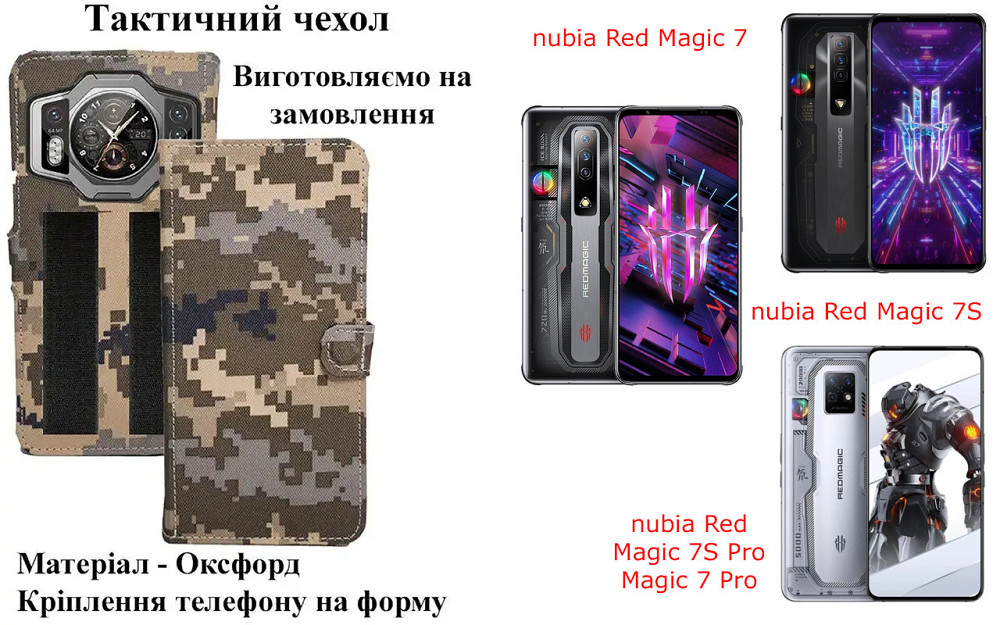 Тактический чехол для Motorola E40, крепится к снаряжению на липучке Киев - изображение 1