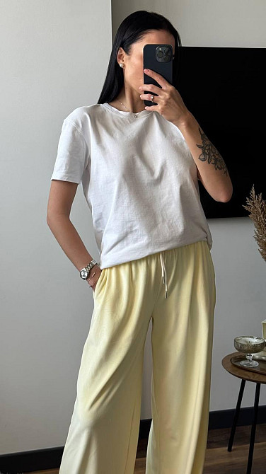 Жіночі прогулянкові штани з плюш велюру Лимонний, 42/44 Одеса - фото 5