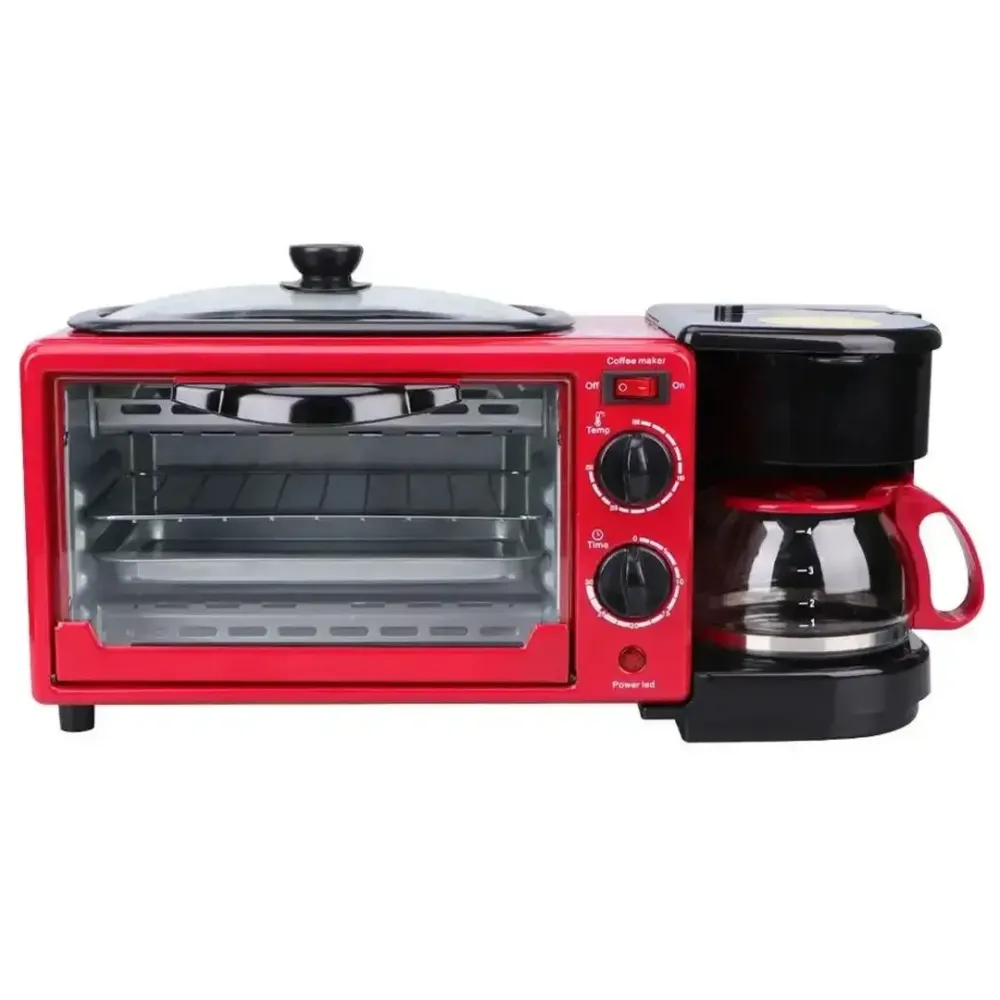 Піч електрична для сніданку 3 в 1 3600Вт Кавоварка Сковорода BITEK BT-5308R Колір корпусу Червоний Одеса - фото 4