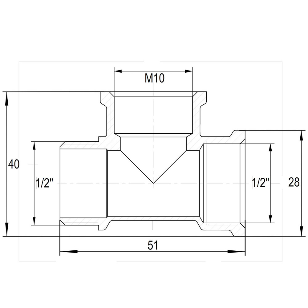 Трійник оксидукційний 1/2| хМ10 х1/2" ВВН нікельований (термодатчик) А0202А(нк) Київ - фото 3