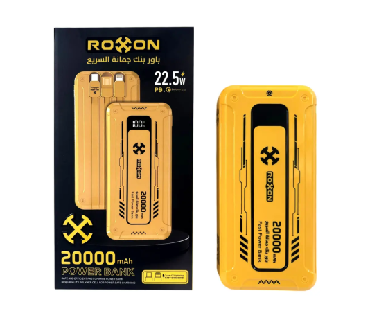 Зовнішній акумулятор Power Bank 20000mAh 22.5W ROXON RO11 швидка зарядка для смартфонів та гаджетів Одеса
