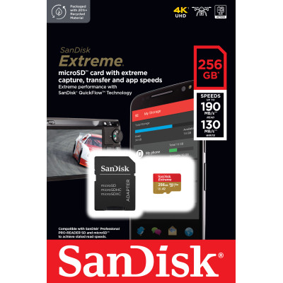 Карта пам&apos;яті SanDisk 256GB microSD class 10 UHS-I U3 Extreme (SDSQXAV-256G-GN6MA) Вінниця - фото 3
