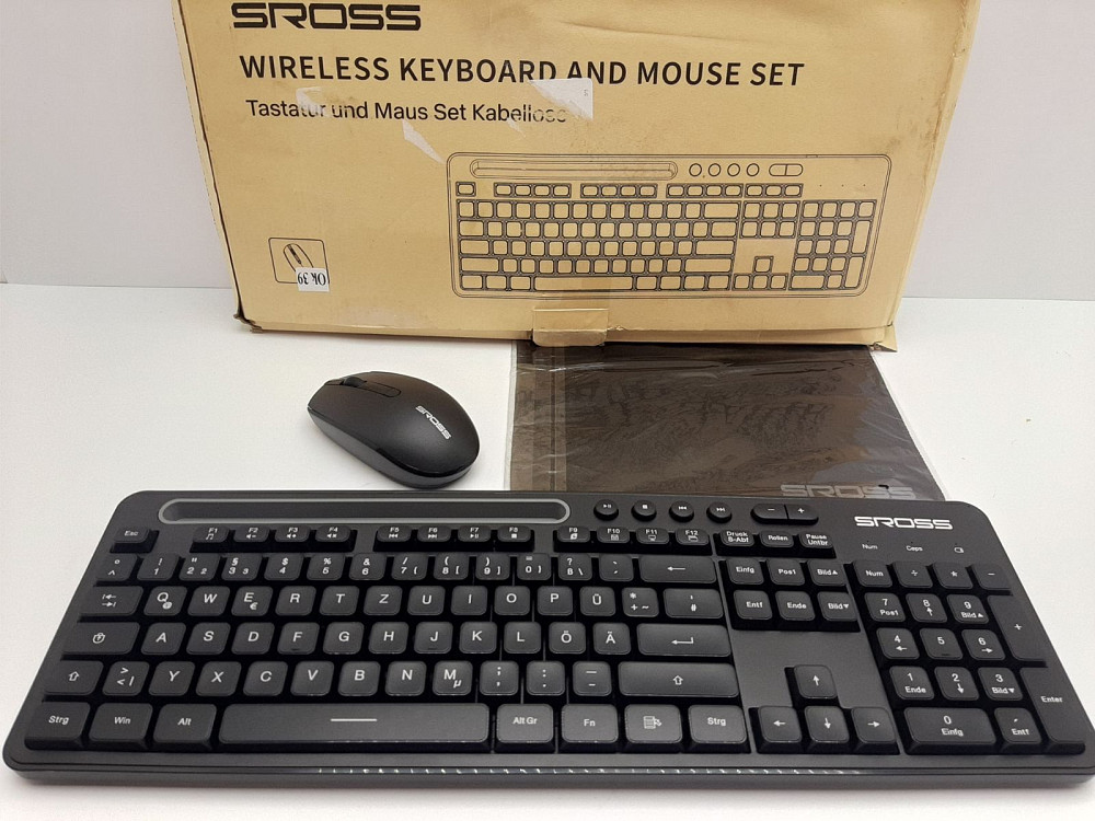 Набір безпровідна клавіатура, миша, коврик Sross KM001 Луцьк - фото 1