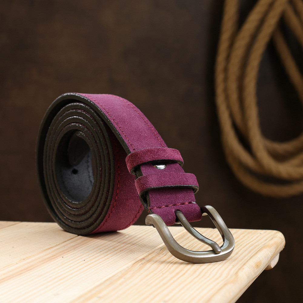 Выразительный замшевый женский ремень Vintage 20792 Фиолетовый Киев - изображение 8