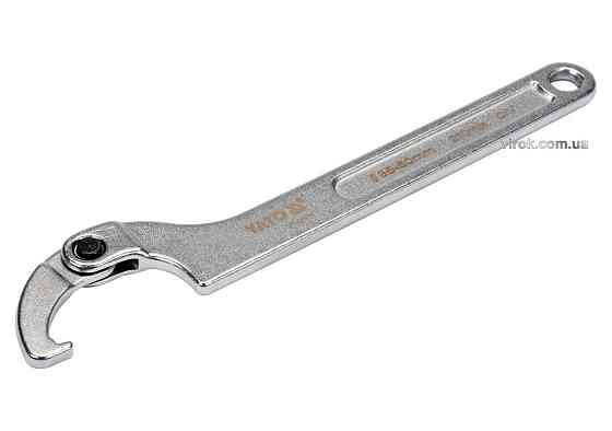 Ключ гаковий з носиком на шарнірі в діапаз. M= 35-50 мм YATO, Хр-Ванад., L= 210 мм [10/50] Одеса
